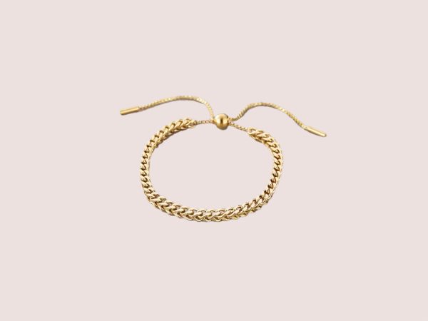 gold adjustable ball bracelet