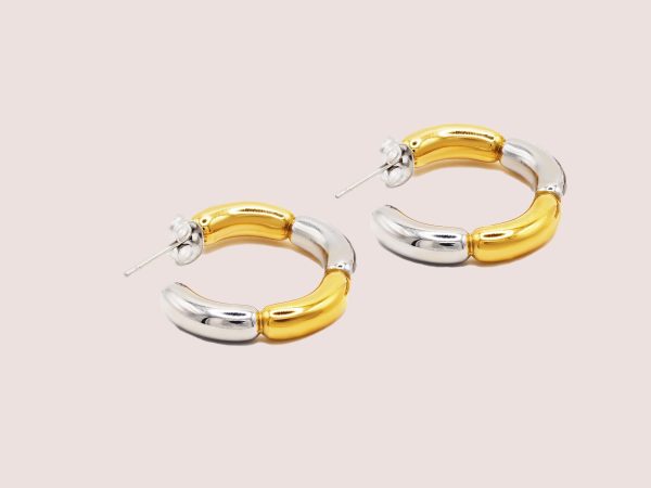 two tone hoop earrings