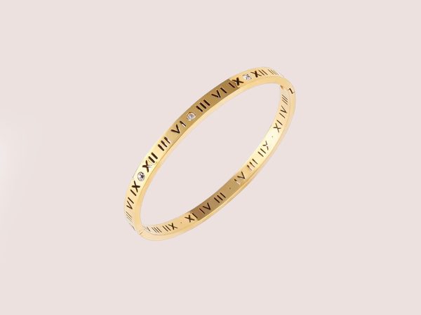 numerical bangle gold