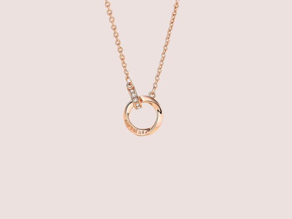 minimalist geometric necklace in rose gold