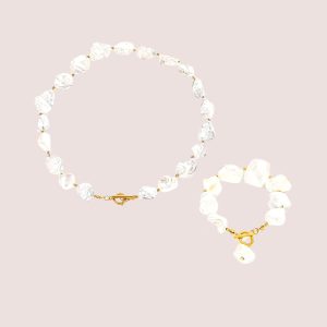 irregular pearl jewellery set