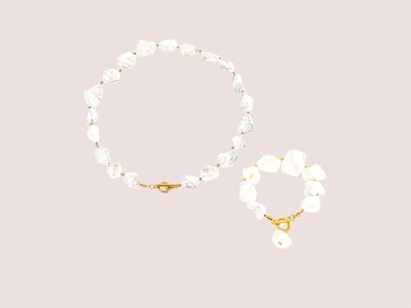 irregular pearl jewellery set