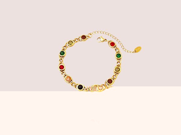 multi-coloured gem bracelet