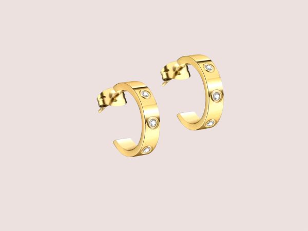 diamond style earrings in gold