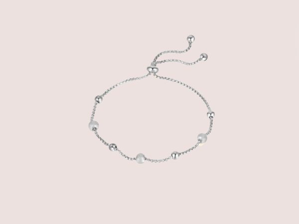 silver beaded adjustable bracelet