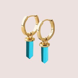 turquoise huggie earring