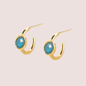 quartz hoop earrings