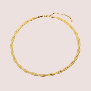 double weave snake chain gold