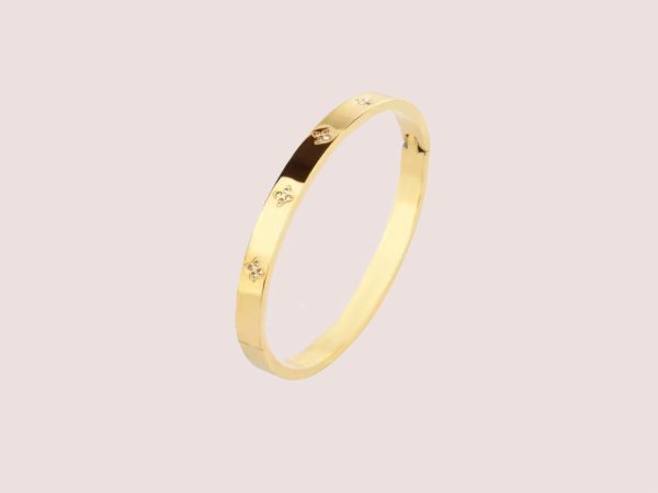 clover cz bangle gold