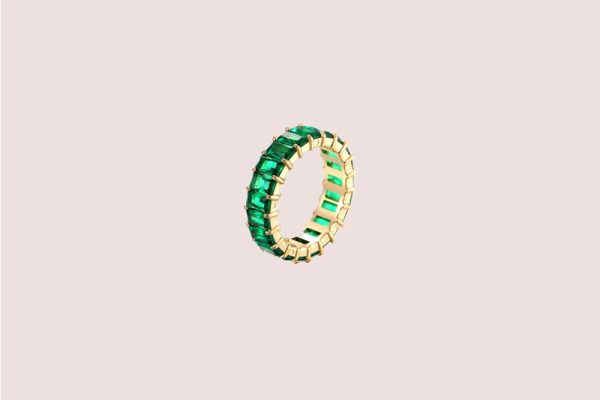 gemstone ring in green