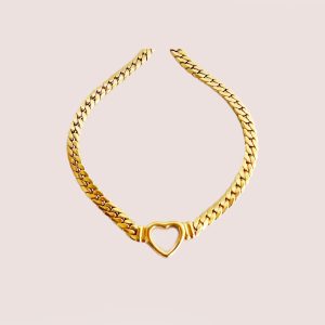 heart necklace in gold