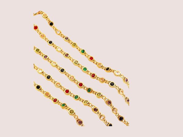 multi-coloured gem necklace