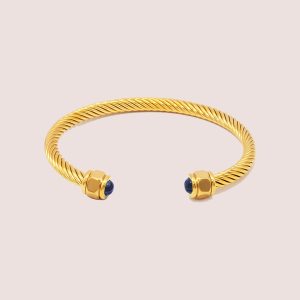 twist bangle in gold and blue