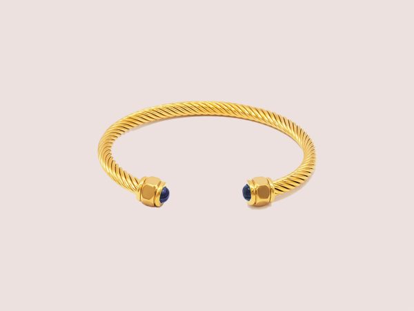 twist bangle in gold and blue