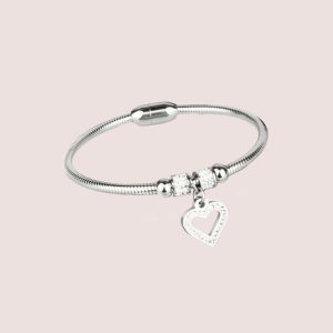 heart magnet bracelet silver