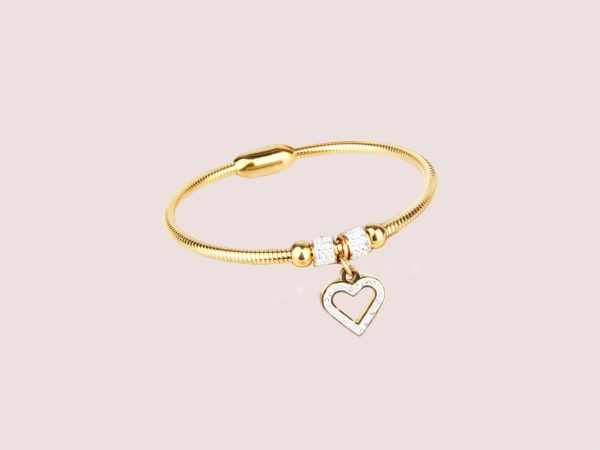 heart magnet bracelet gold