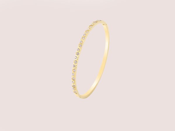 rhinestone slim bangle in gold