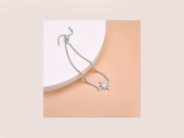 star ball adjustable bracelet in silver