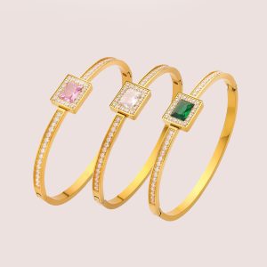 square zircon bangle