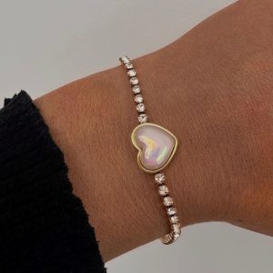 heart zircon tennis bracelet