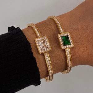 square zircon bangle