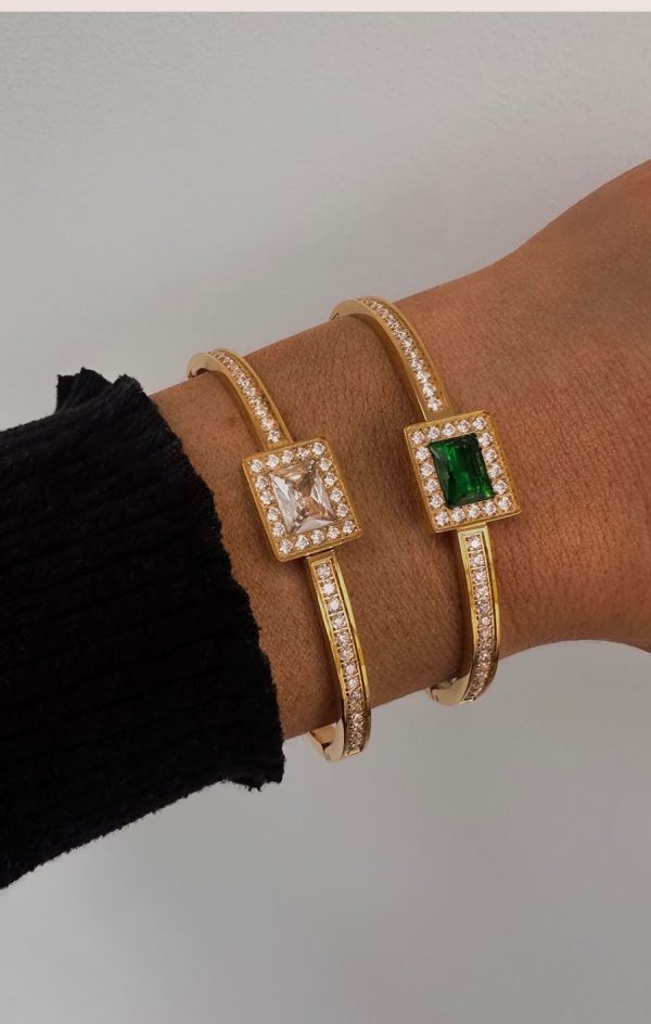 square zircon bangle