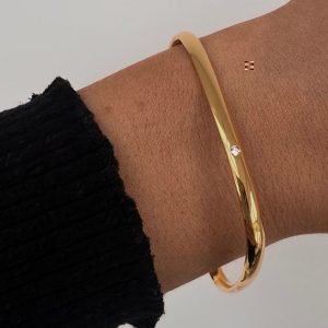 rectangular zircon bangle