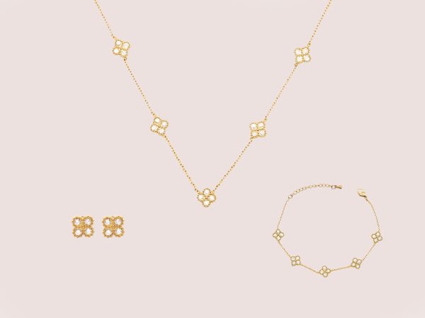 flower zircon dainty set